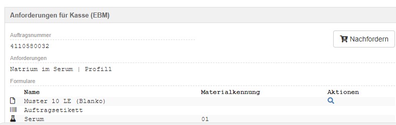 Screenshot eines Formulars für Klasse EBM